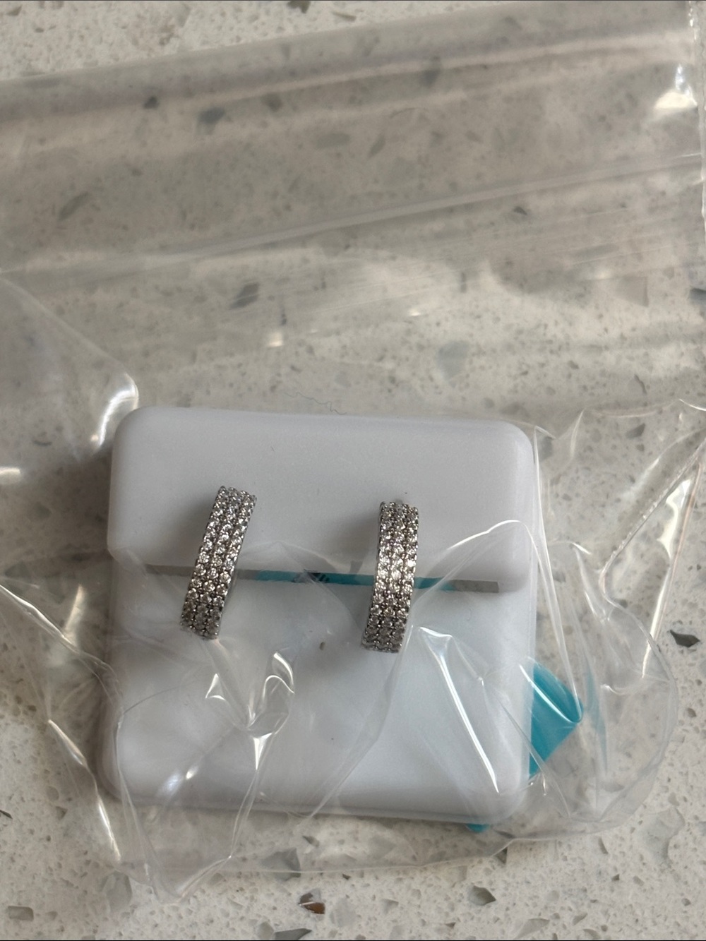 Sterling Silver Moissanite Huggie Hoop Earrings, 0.44 CTW, VVSD Color - Picture 9 of 9